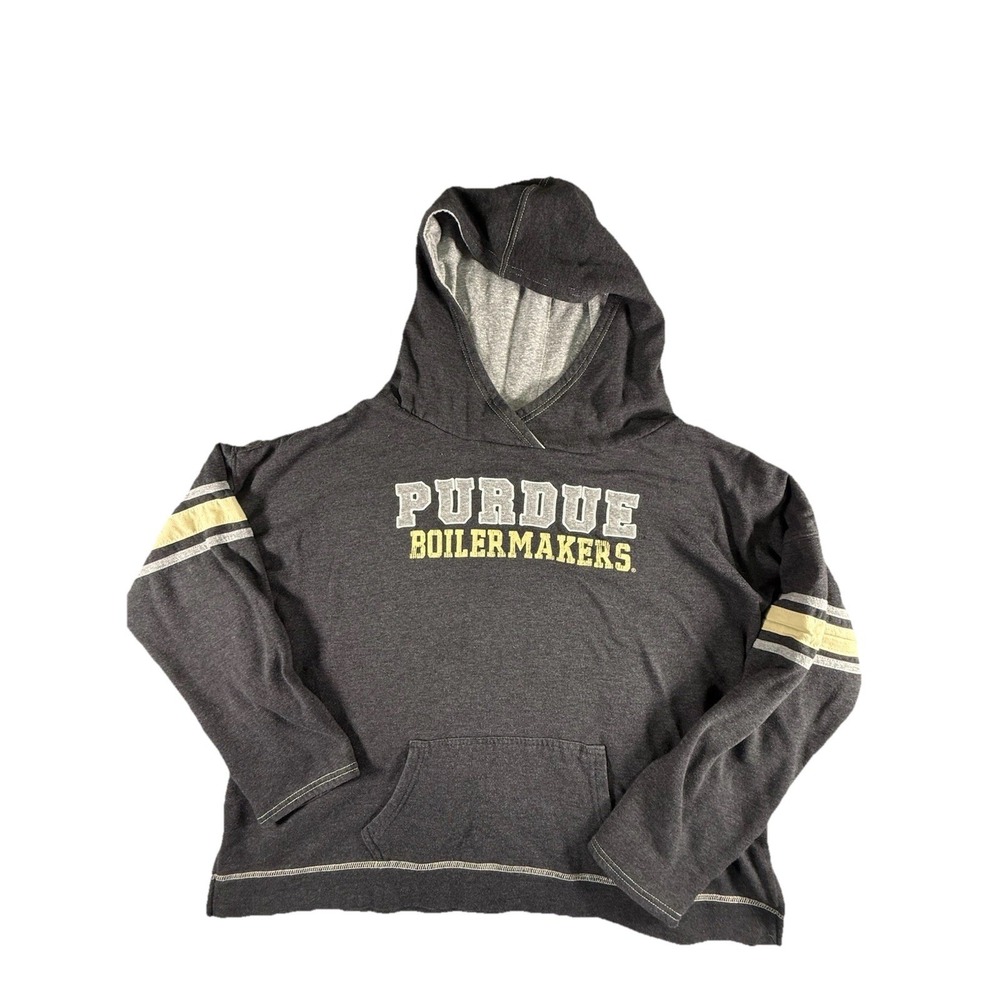 Purdue Boilermakers Unique Hoodie 3/4 Sleeves No Cuffs Pullover XXL Women's